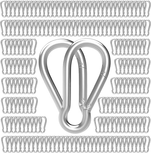 Mosquetones de gancho de resorte, clip de mosquetón, clip de resorte de acero galvanizado resistente, llavero de enlace rápido para hamaca columpio