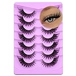 ALICE Eyelashes Fox Eye Lashes Mink Faux Natural False Eyelashes Wispy Cat Eye Lashes Pack Fake Eyelashes 7 Pairs