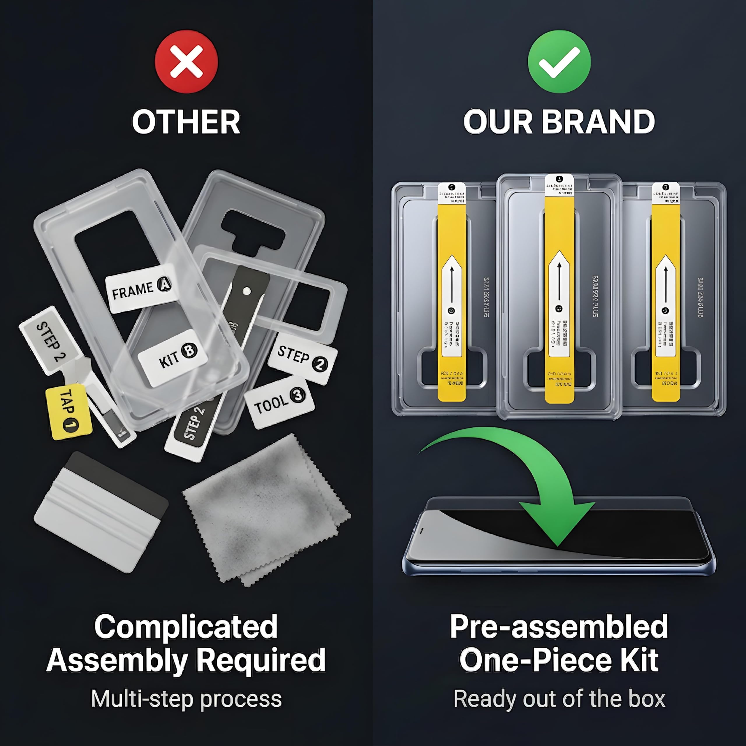 Didisky Confezione da 3 pellicole protettive opache per Samsung Galaxy S24 Plus/S25 Plus, vetro antiriflesso con kit di allineamento automatico per un'installazione impeccabile senza bolle