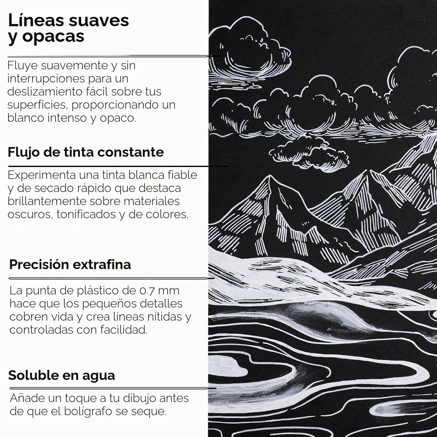 Grabie Juego de rotuladores acrílicos (6 Blanco)