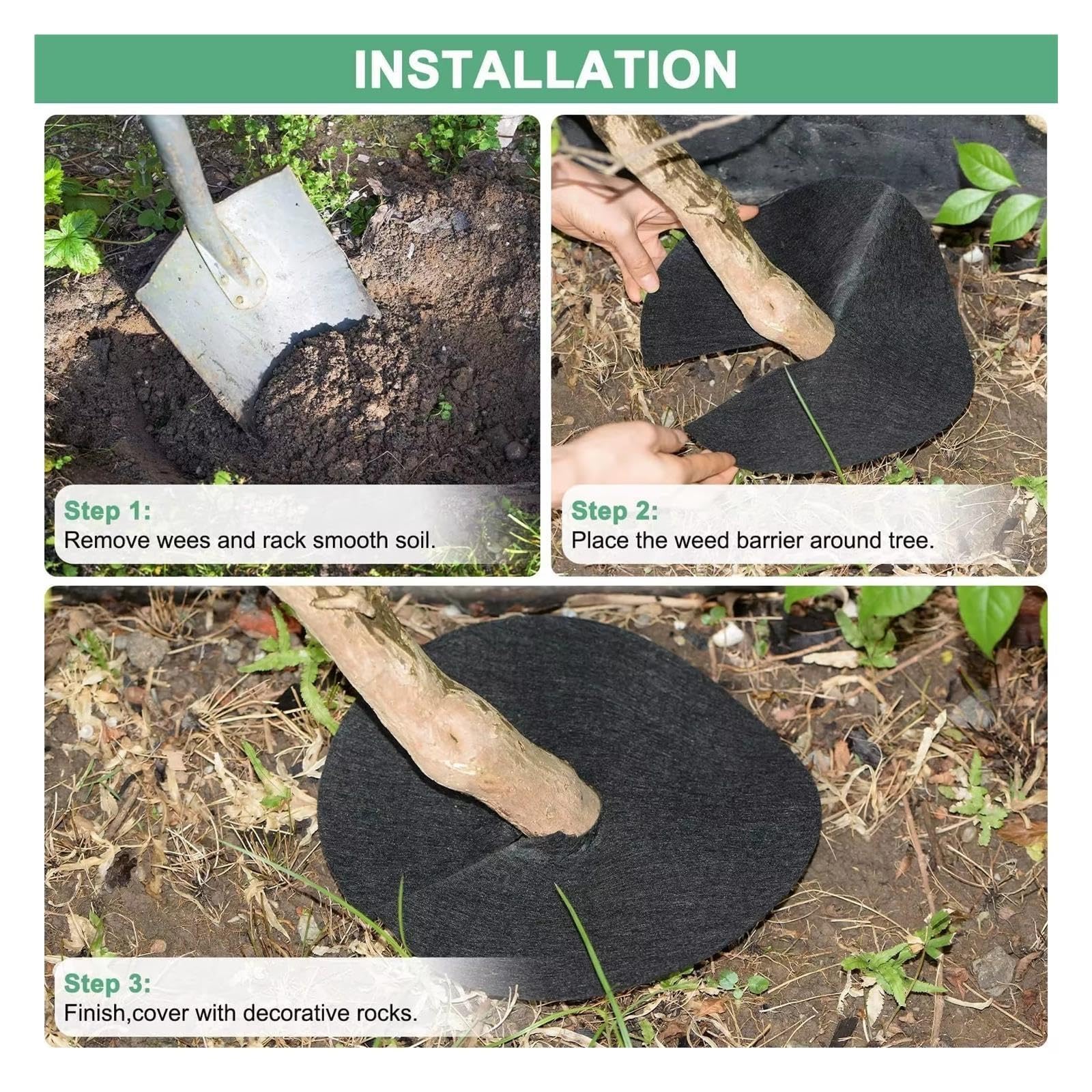 Lot de 10 tapis anti-mauvaises herbes non tissés