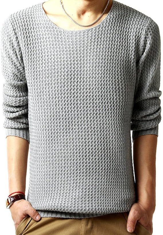 Amazon Co Jp One Horseman ゆったり着やすい メンズ用 ワッフル ニット セーター Xxl ライトグレー ファッション