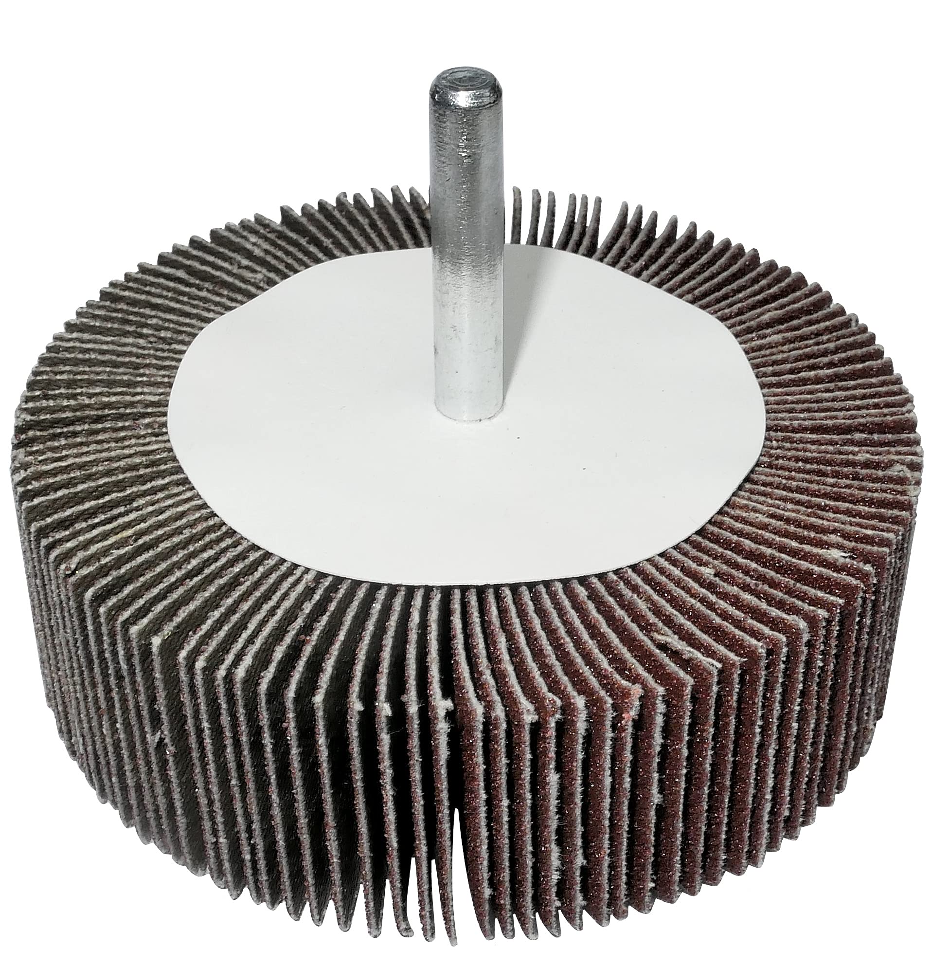AERZETIX - C49596 - Juego de 2 ruedas con papel de lija abrasivo granulometría 120 diámetro de rueda 80mm Ø vástago 6mm - rueda con lijas sobre vástago para atornillar - disco con papel para lijar