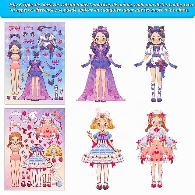 Foto 5 de 7 de 6 diseños Pegatinas de rompecabezas para vestir a chicas de dibujos animados