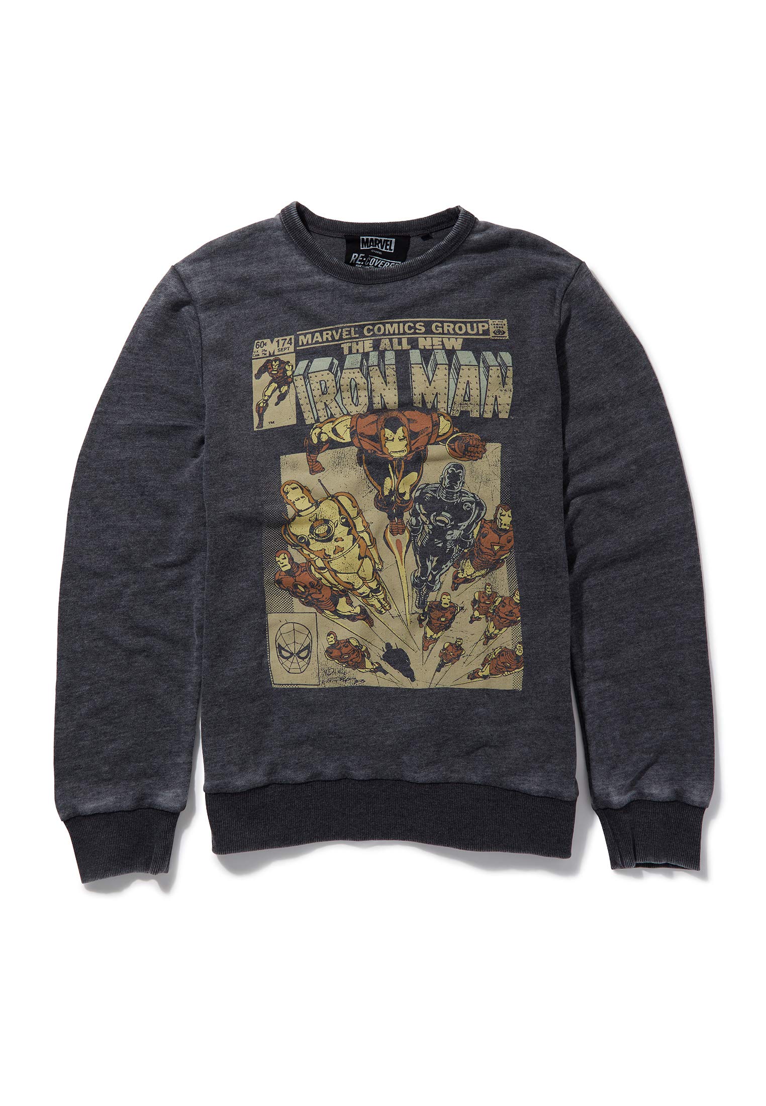 Marvel All New Iron Man Retro Comic Cover Charcoal Sweatshirt