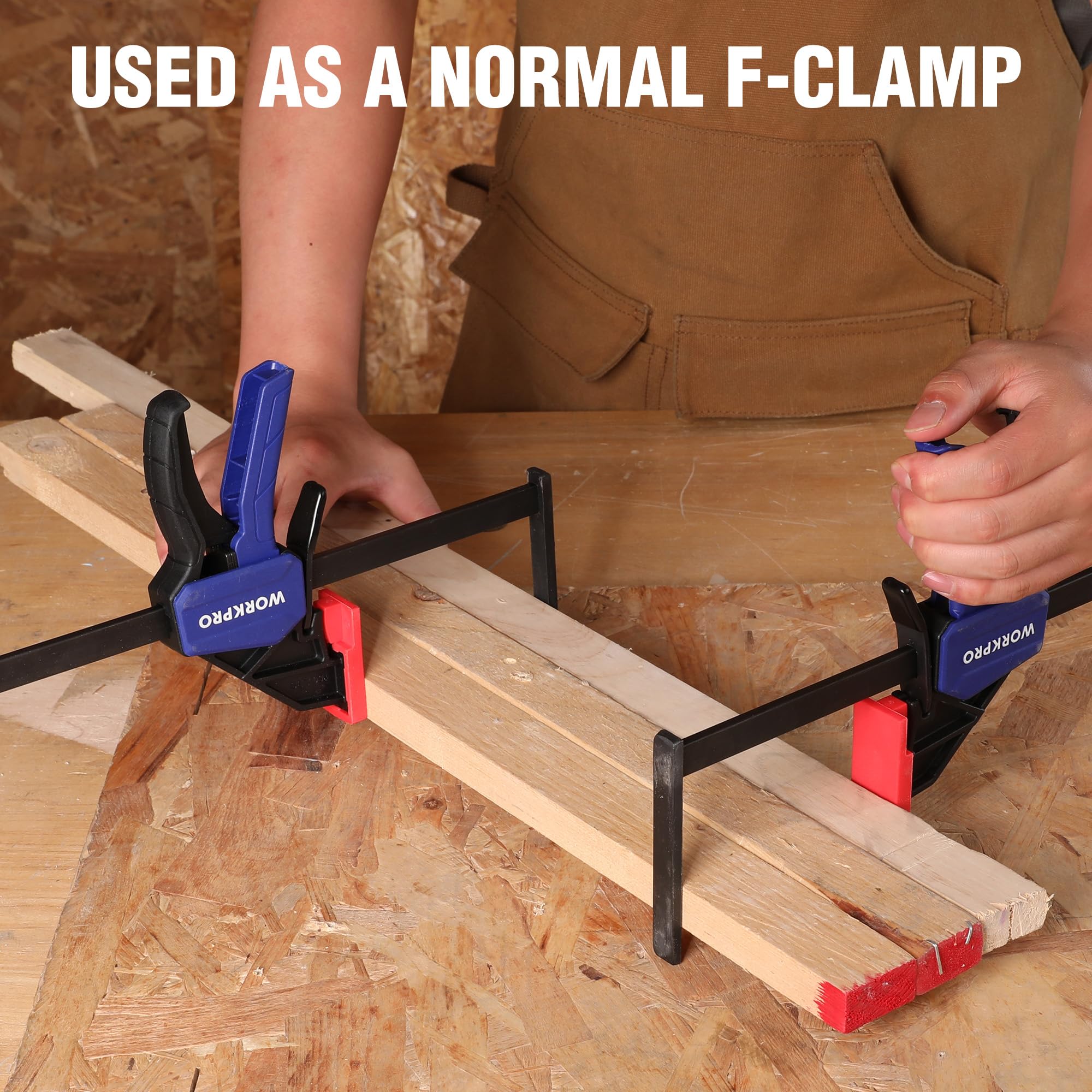 WORKPRO Track Saw Clamps - 150lb Load -6 WORKPRO Track Saw Clamps - 150lb Load -6