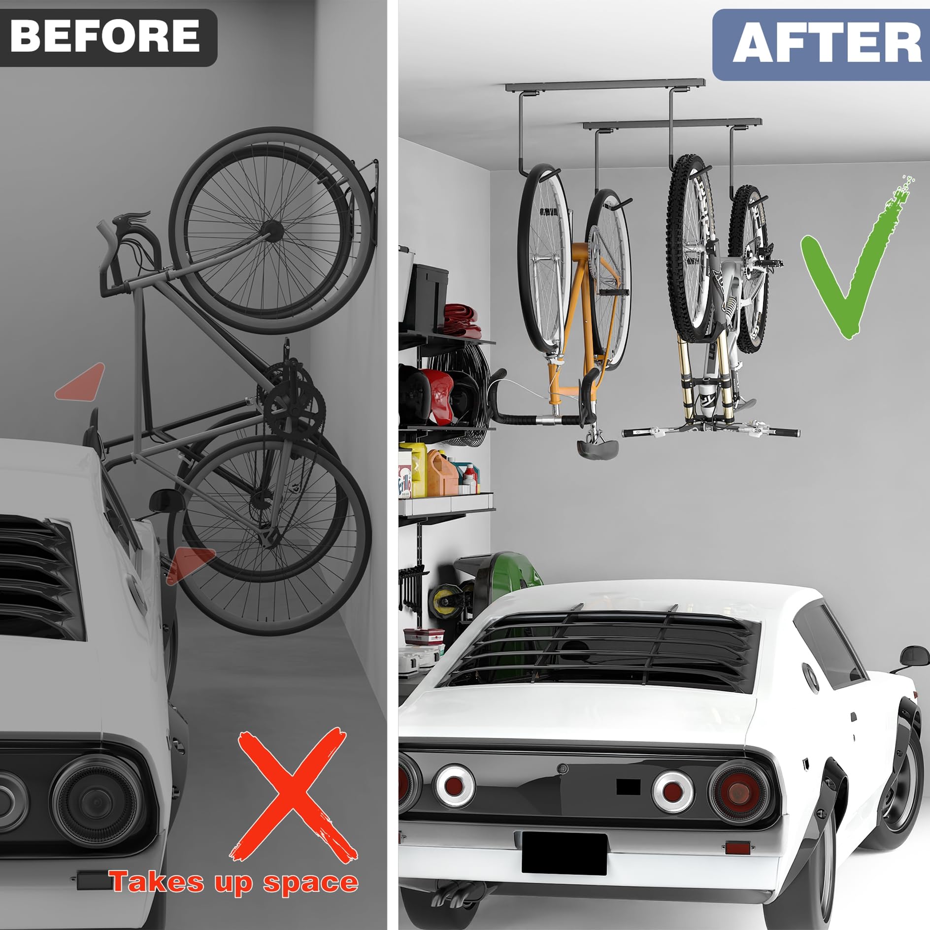 Ceiling SAM® Bike Slide Pro – Space-Saving Ceiling Bike Rack, Made In