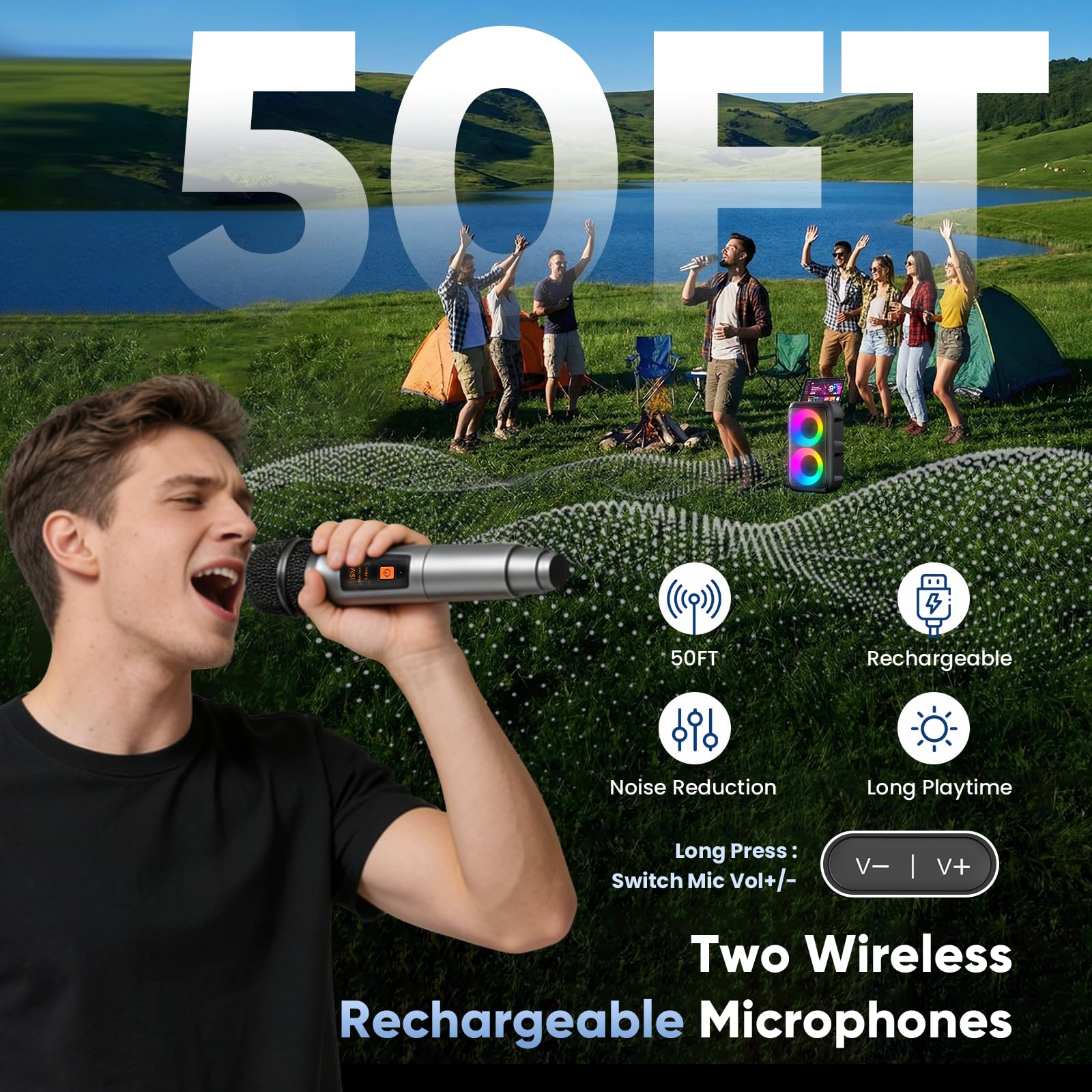 Ikarao Karaokemachine Voor Volwassenen Kinderen, Met Songtekstscherm Wifi Verbinding Youtube Karaoke App 2 Eq Autotune Draadloze Microfoons Draagbaar Pa Systeem Thuis 2183841087