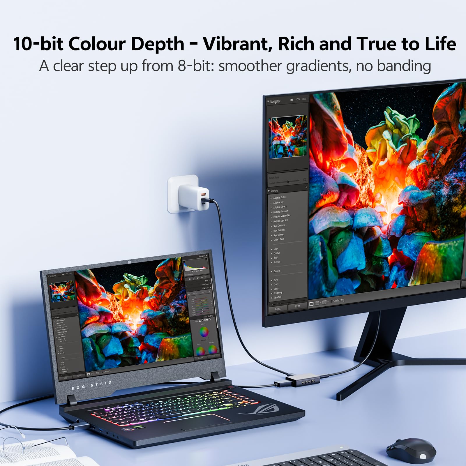 Adattatore da HDMI a USB-C, 8K60Hz 4K120Hz 2K240Hz Sorgente HDMI a Display USB-C, Case in Alluminio, per PS5, Xbox, Switch, Laptop, Fire TV Stick a Occhiali AR XREAL, RayNeo, Vitur, Monitor Portatile