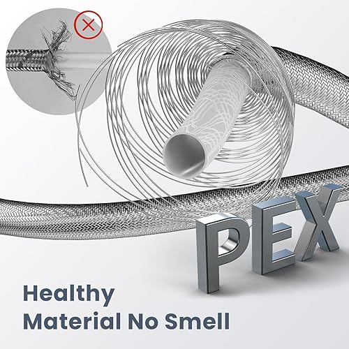 Vista 102 de APPASO Grifo de cocina cuadrado con filtro, grifos de fregadero de 3 vías negro mate con rociador extraíble, 2 modos, arco alto, moderno, 2 asas