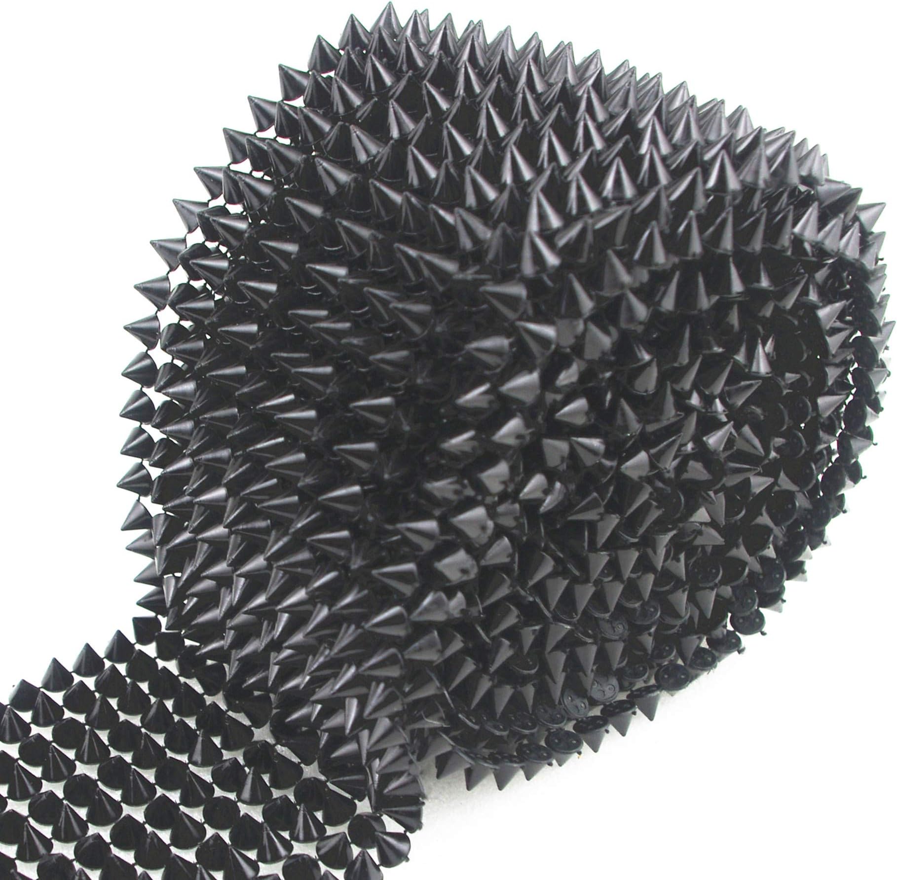 AEAOA1 Yard Sew Stitch On Spike Stud Cone Flatback Punk Rock Trim mesh Bead Craft (Black)