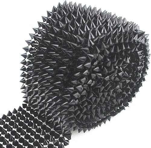 1 yarda para coser en punta, cono plano, punk, moldura de malla