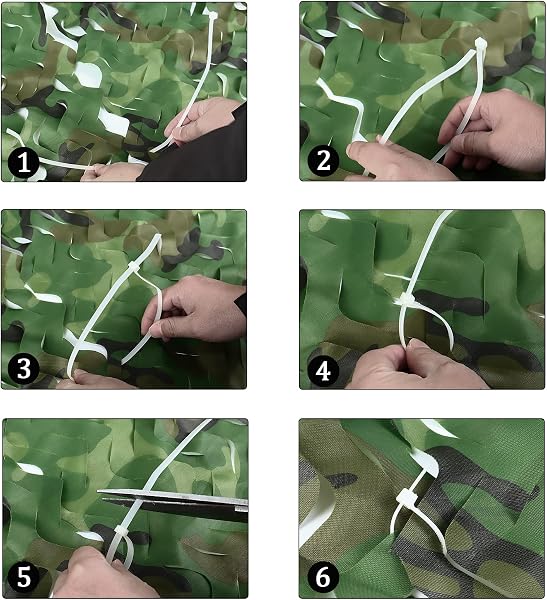 Red de Camuflaje Malla de Protección Redes Militar Ejército Táctico sin Cuerda de Red Woodland para el Sol Sombra Decoración Caza Ciegos Disparos - 4