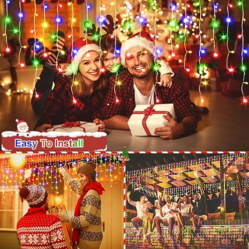 Miniatura 2 de Luces de Navidad para exteriores, 640 luces LED, de 65pies, 11 modos y función de memoria, cambio de color, tira de luces LED con 120 caídas, luz