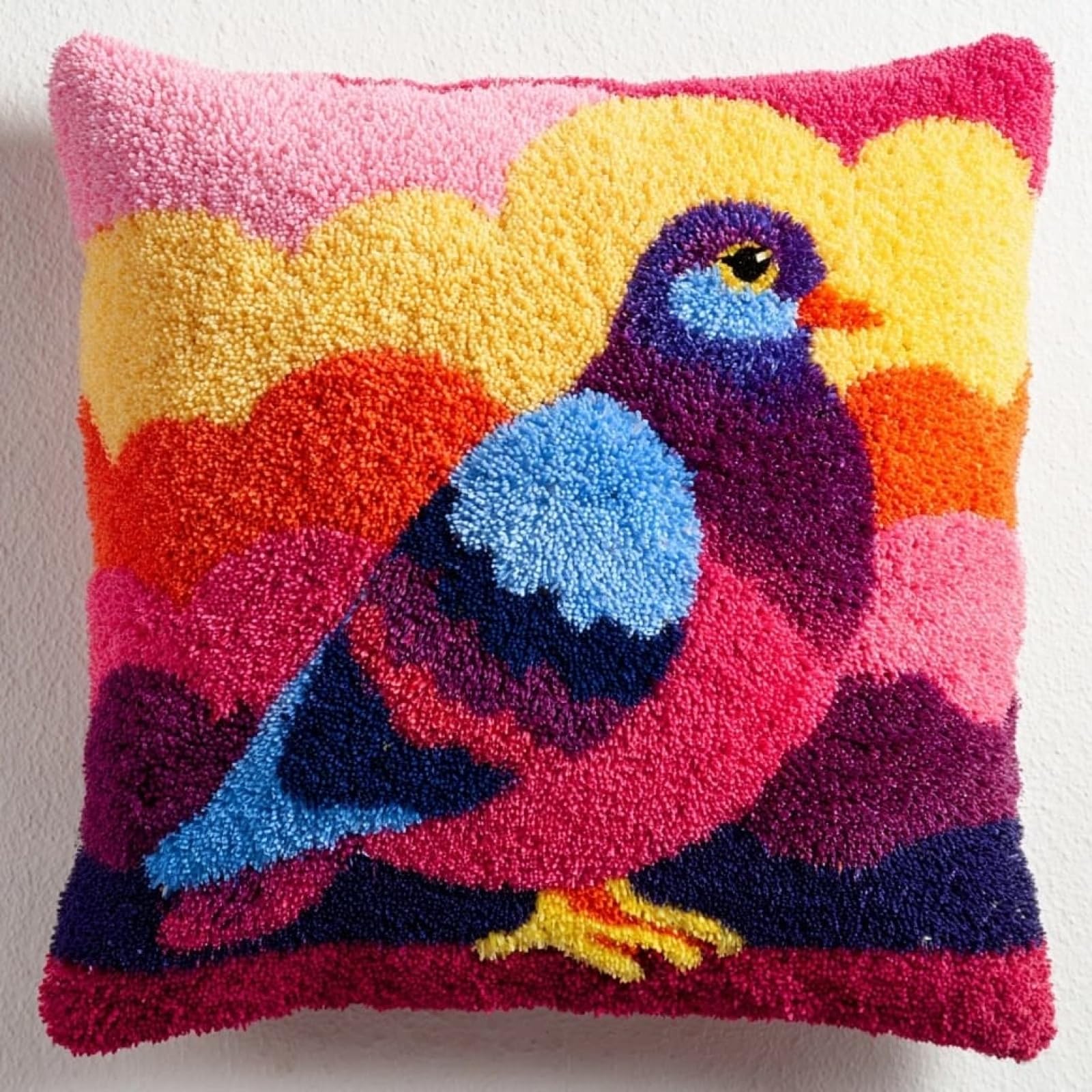Wallustrioaw Cartoon Pigeon Latch Hook Kit 17X17in,