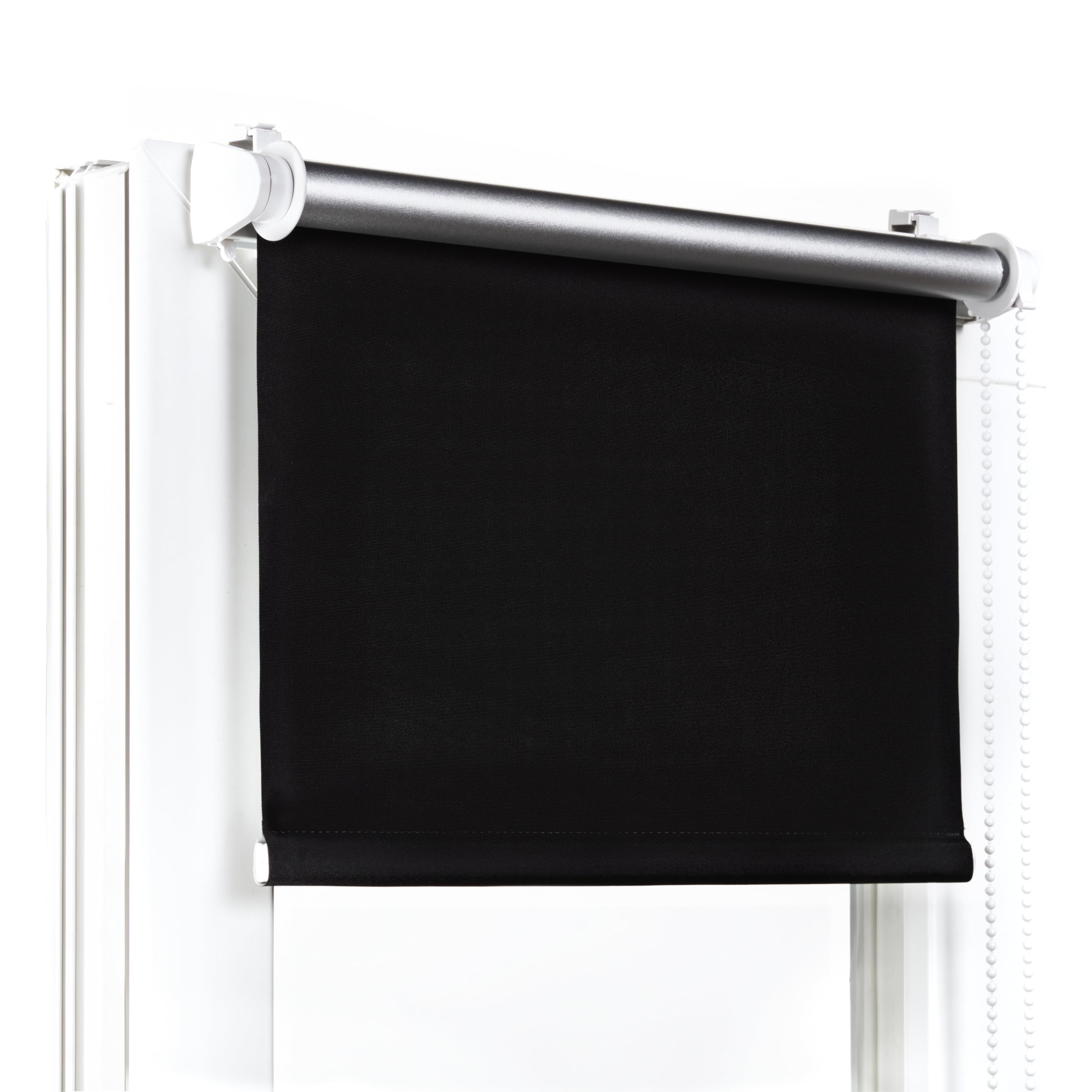 Fenster DEKOR - Rollos Für Fenster Ohne Bohren Schwarz - Verdunkelungsrollo B50 x H150 cm - Klemmrollo Verdunkelung - Fensterrollo Für Balkontüren - Verdunklungsrollo Leicht Zu Installieren