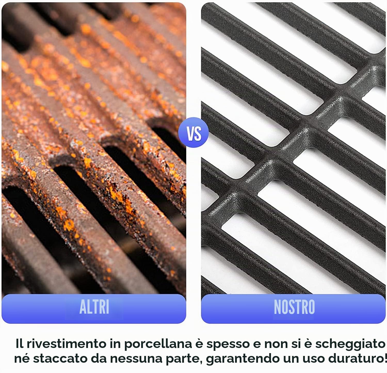 Griglia da 44,5 cm per Weber Spirit I & II 200 210 (Pulsanti Anteriori) E210 E220 S210 S220, Ricambio per Weber 7637 in Ghisa