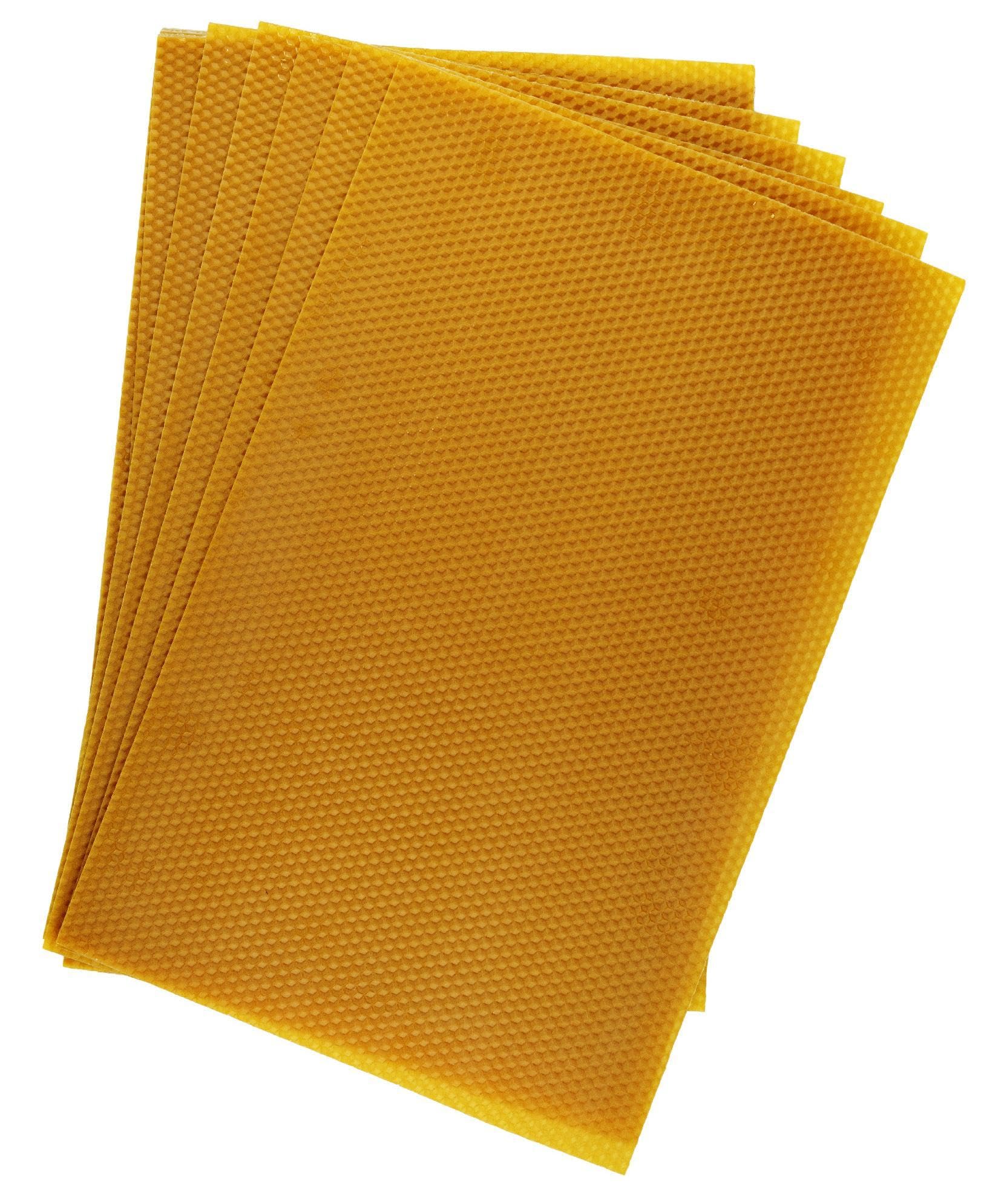 Feuilles de Cire gaufrée en Cire d'abeille Pure pour Cadres de Corps DB - Format 40x25 cm - Feuilles travaillées à Froid pour l'apiculture - à Fixer sur Cadres avec Fil - Vente au kil