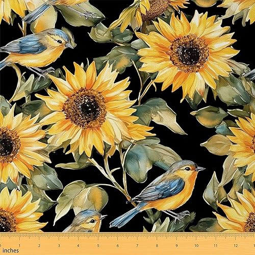 Vista 160 de Erosebridal The Yards - Tela floral de The Yard, tela de decoración de hojas retro, tela de tapicería de flores de hortensias de abejas de granja