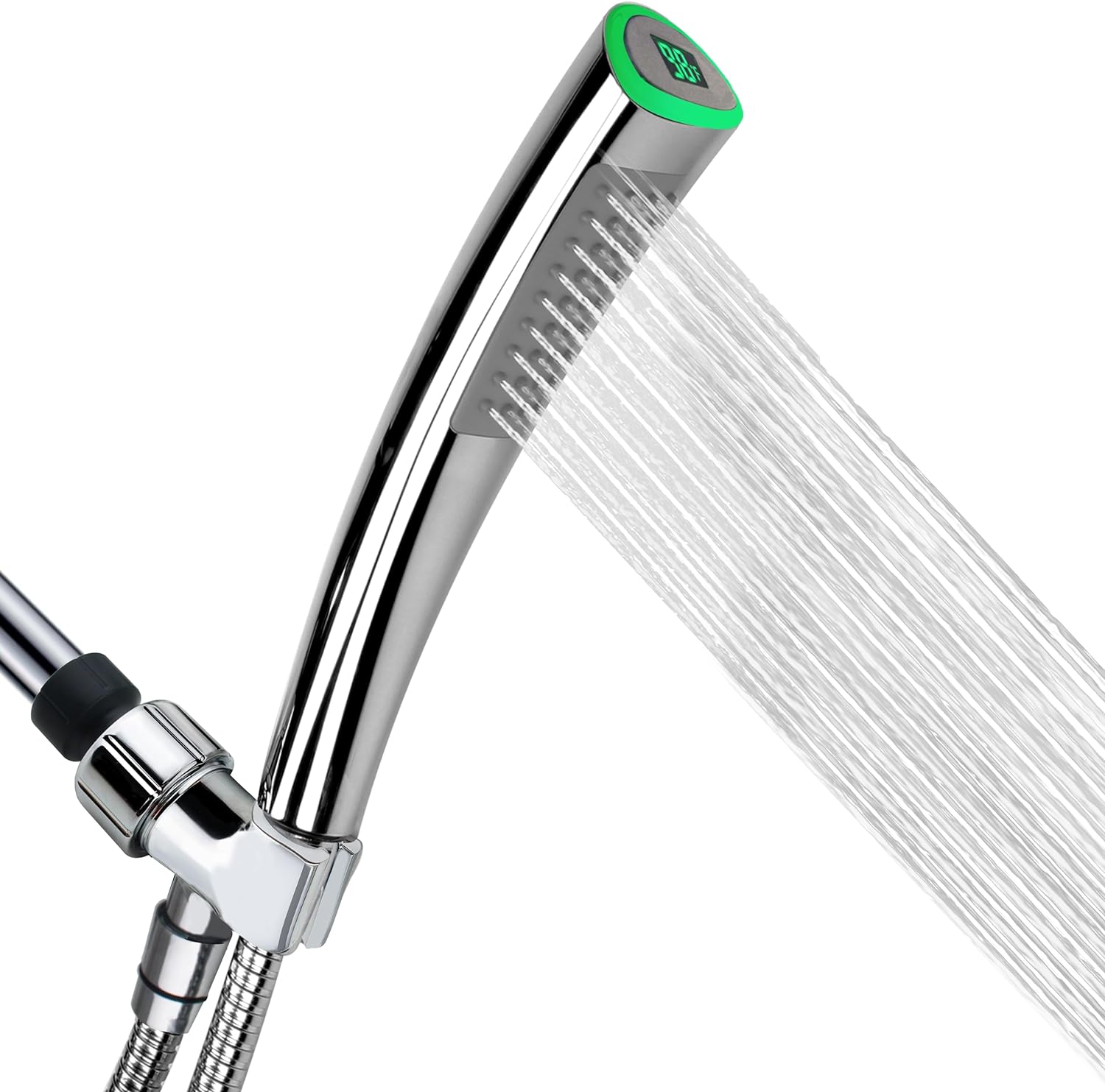 YOO.MEE LED Thermometer Handheld Shower Heads, Water Powered Light to