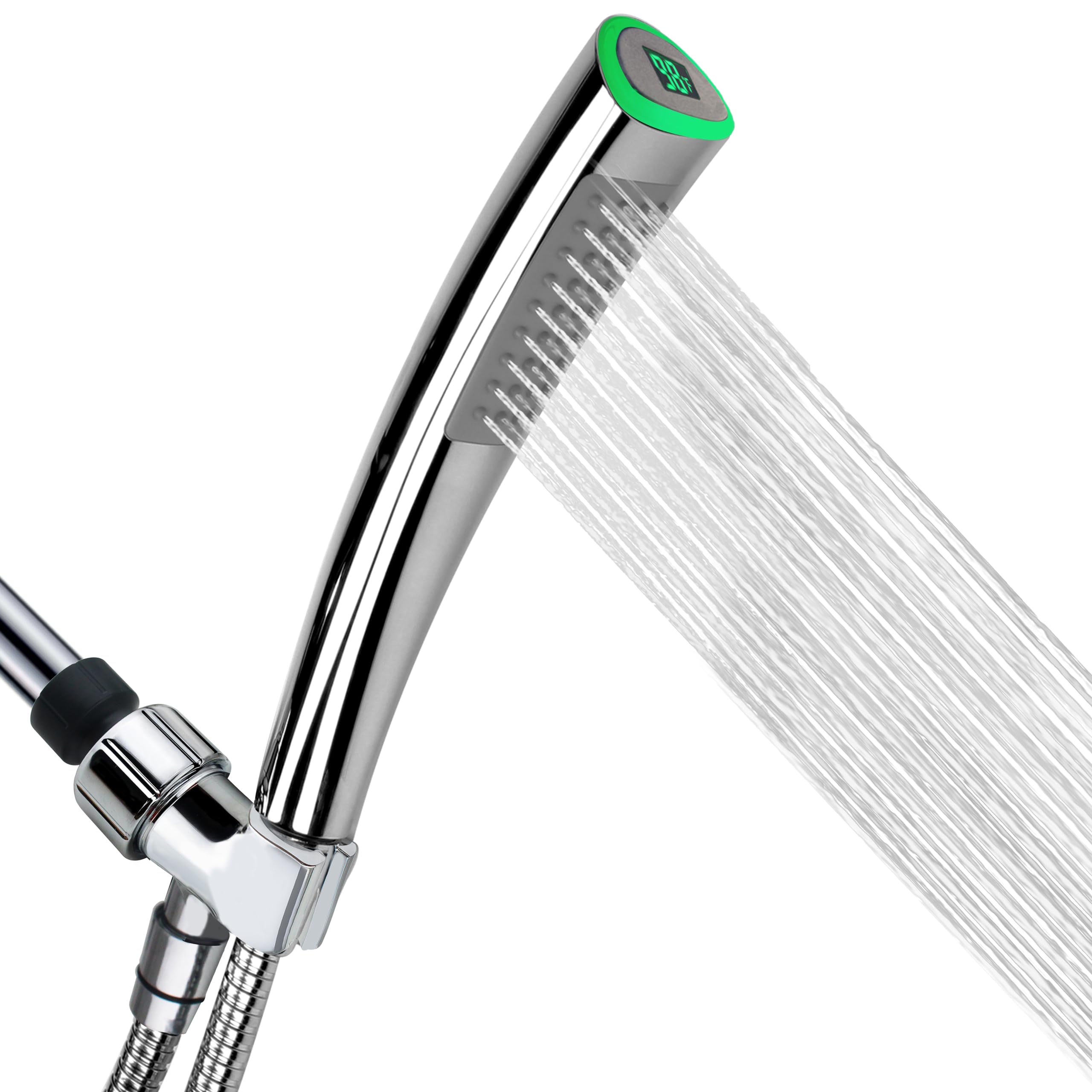 YOO.MEE LED Thermometer Handheld Shower Heads, Water Powered Light to