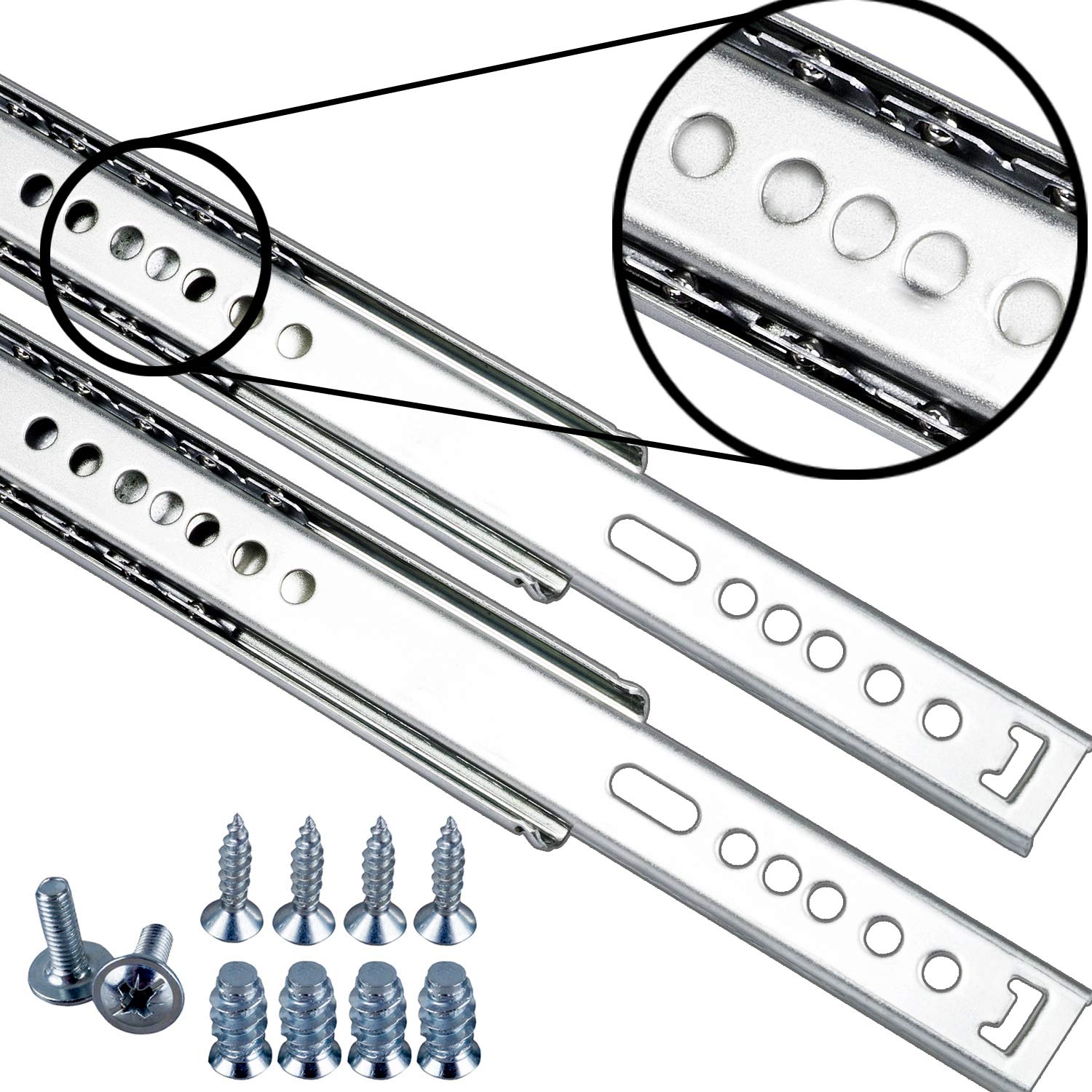 Stahlia Schubladenschienen 27mm x 278 mm (1 Paar) Teilauszug Schubladenauszug Kugelauszug Rollenauszug Schienen Führung Schienensystem Auszugsschienen Kugelführung