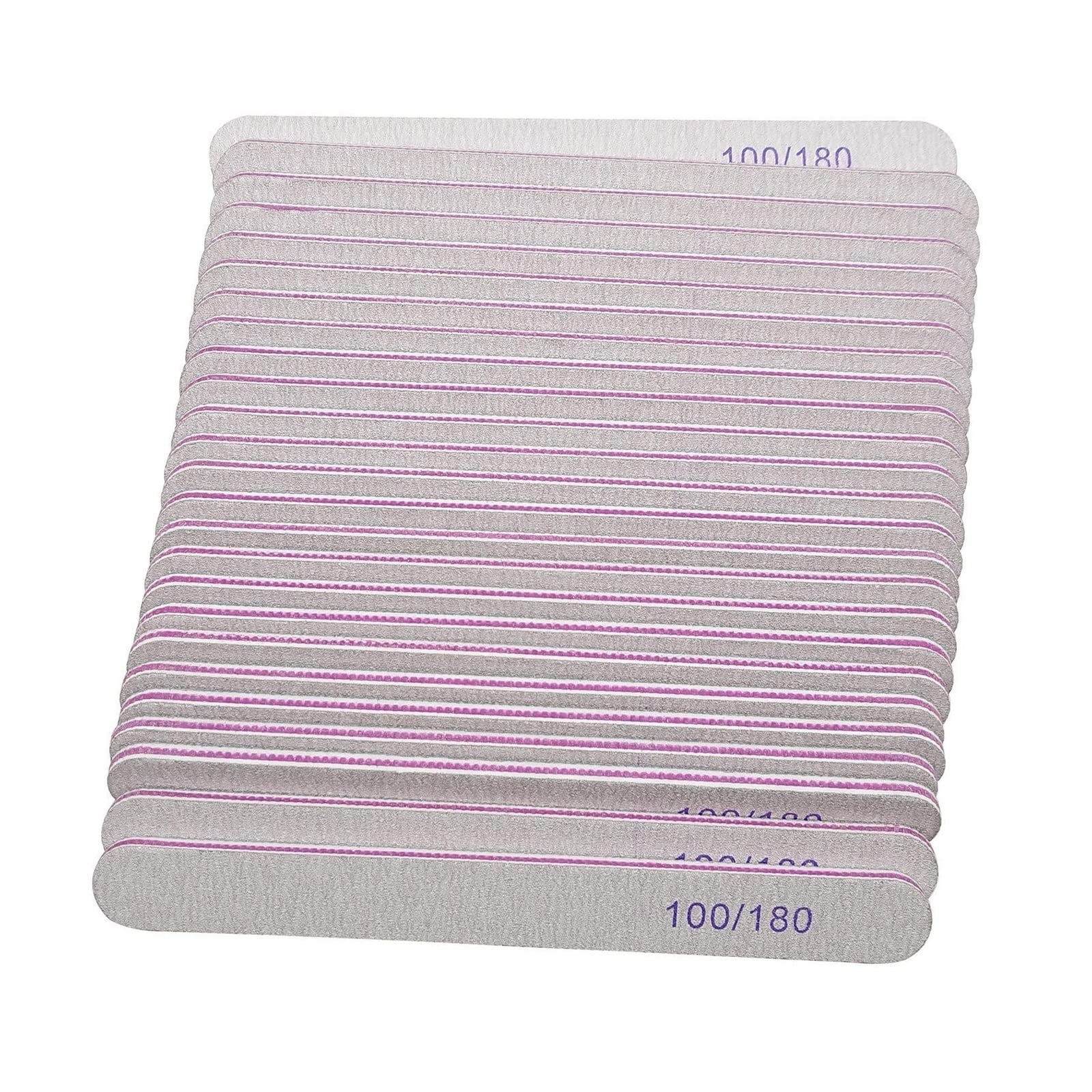TRUSTTWO 50 Piezas de Herramientas de uñas Personalizadas, limas de uñas de Tablero de esmeril, Lima de uñas de Cebra de Grano 100 180 The 03