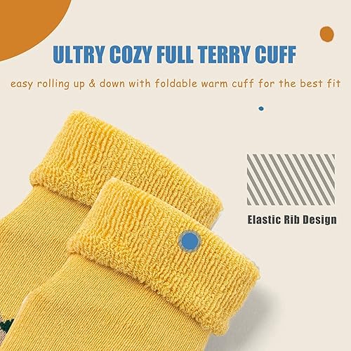 Miniatura 3 de Calcetines cálidos antideslizantes para bebés y niños, calcetines de invierno gruesos con agarres para bebés y niñas, calcetines antideslizantes