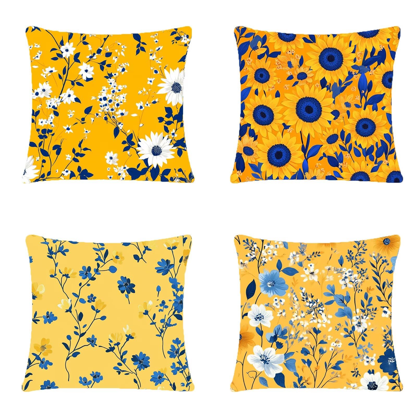 Cuscini Campagna 4 Confezioni, Fodere Cuscini 50x50cm Arancione Decorazione in Lino Super Morbido Federa Cuscino Dotato di Cerniera Invisibile per la Divano Camera da Letto Esterno (Morbido) A-416