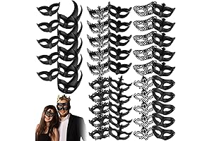 50 Pieces Couple's Masquerade Mask Variety Pack
