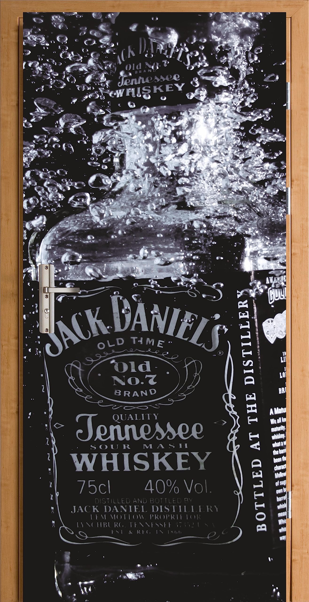 Türwandbild - Selbstklebende Türaufkleber - Wandbilder Aufkleber - Fantasi, Kunst, Leinwand Tapete - Türaufkleber - für Türen, Möbel, Schränke, Spiegel - 88x200cm - Jack Daniels