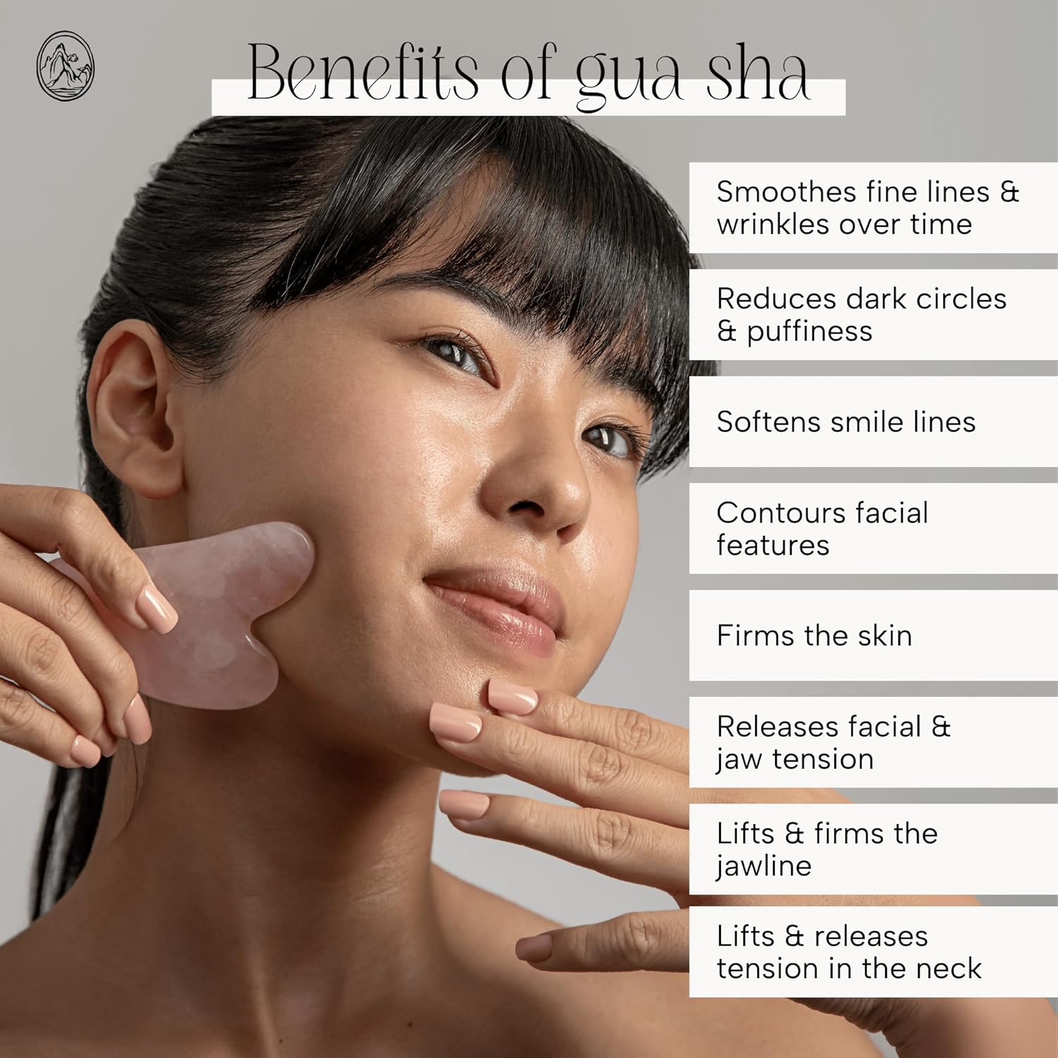 Mount Lai Rose Quartz Gua Sha Facial Tool – The Stone of Graceful Radiance – 100% Genuine Rose Quartz Stone Face Sculpting Tool for Lymphatic Drainage, Puffiness Reduction & Graceful Beauty - Image 3