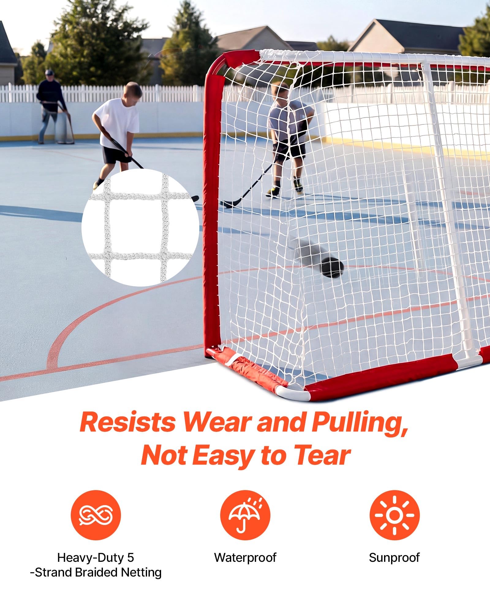 VEVOR Bersaglio da hockey su strada, strada in acciaio pesante + reti da hockey su rotelle, rete da hockey durevole per interni ed esterni, leggero, allenamento portatile, facile da montare per
