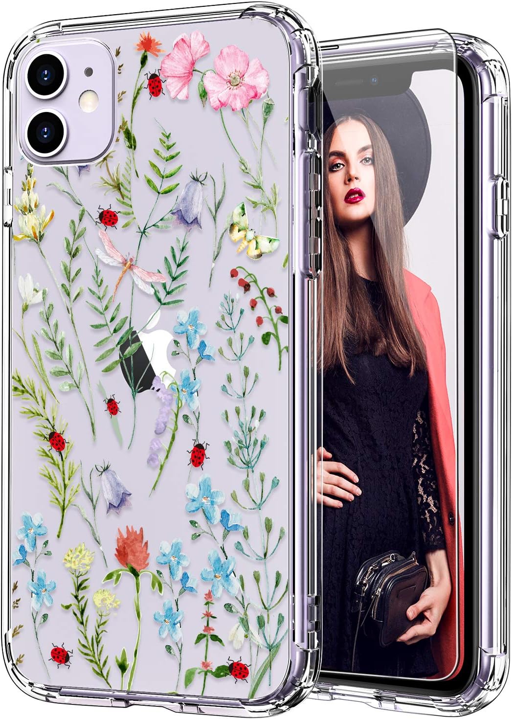 JAHOLAN iPhone 11 Case Clear Cute Design Flexible Bumper