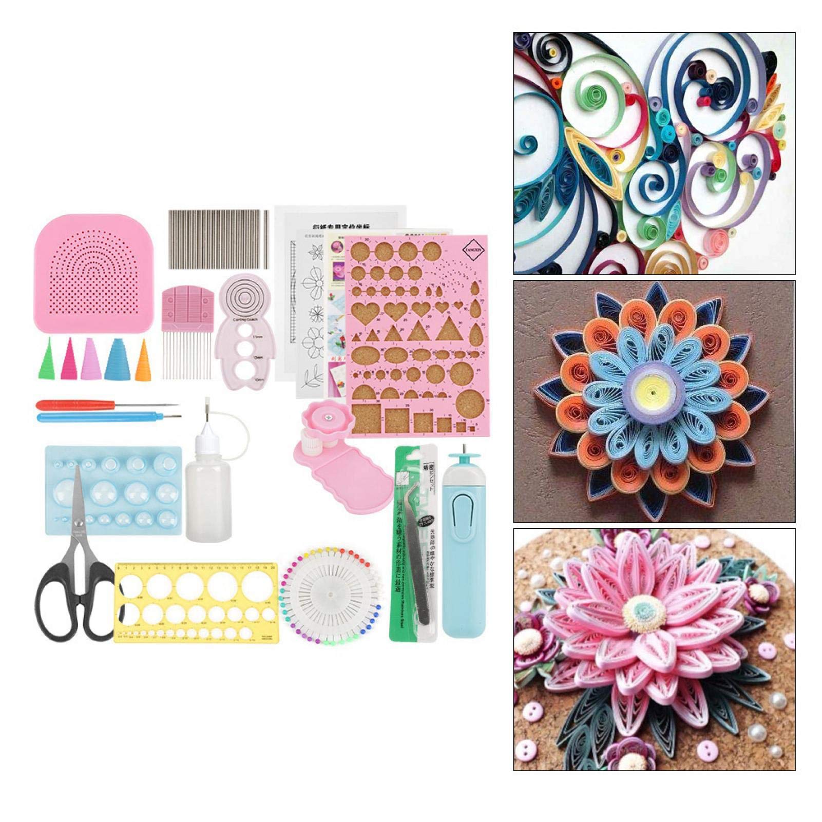 Tyenaza 24er Pack Papier Quilling Werkzeuge Schlitz KitKunsthandwerk Dekoration für Quilling Anfänger und Papierkunsthandwerk Liebhaber,DIY Handcraft Quilling Set