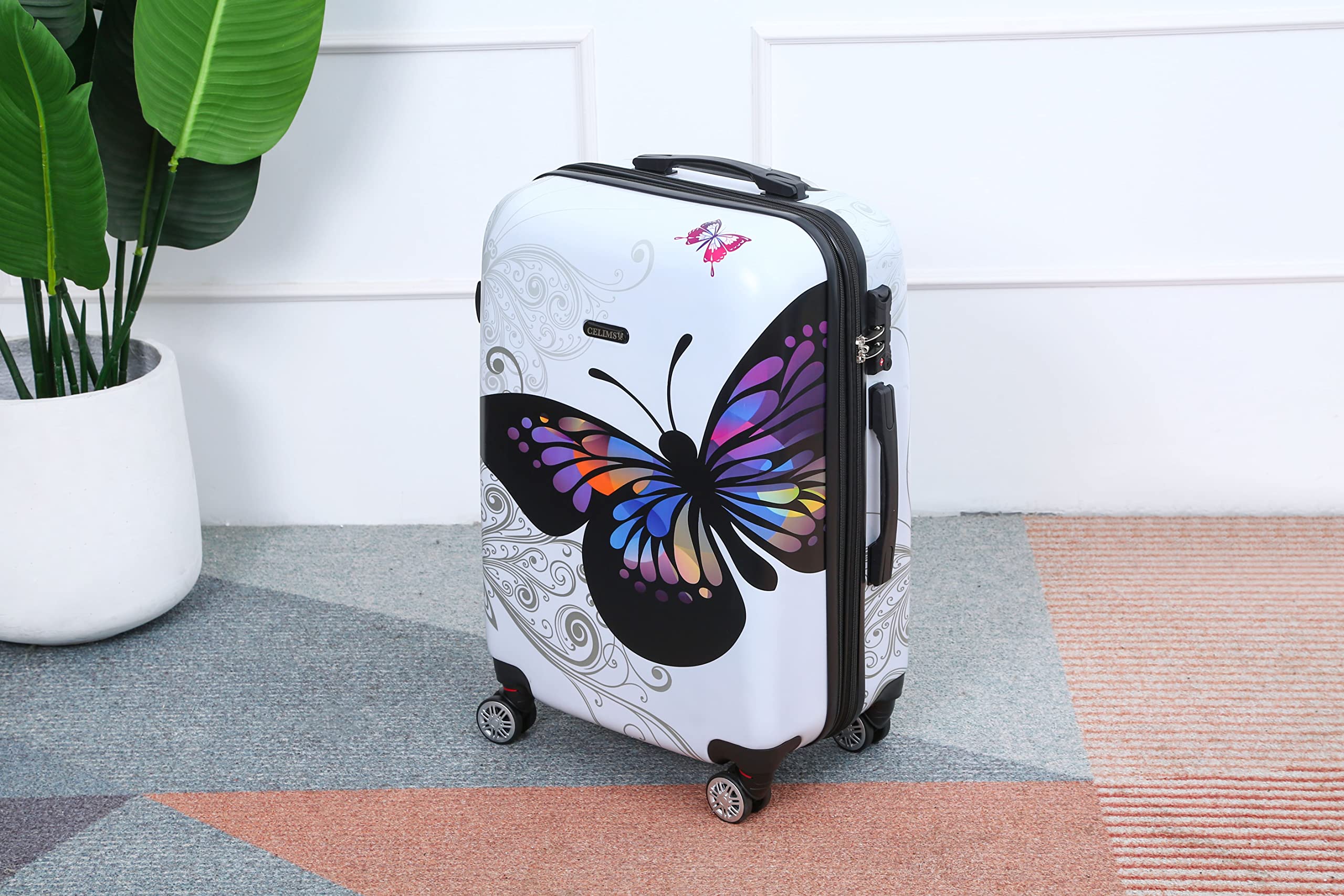 CELIMS - Valigia Media 65 cm in Policarbonato | Valigia Media 20 kg | Leggera | Bianco