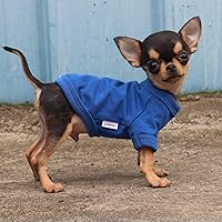 Vista 6 de LOPHIPETS Camiseta de perro 100% algodón para perros pequeños Taza de té Chihuahua Yorkie Ropa para cachorros - Azul/XXS
