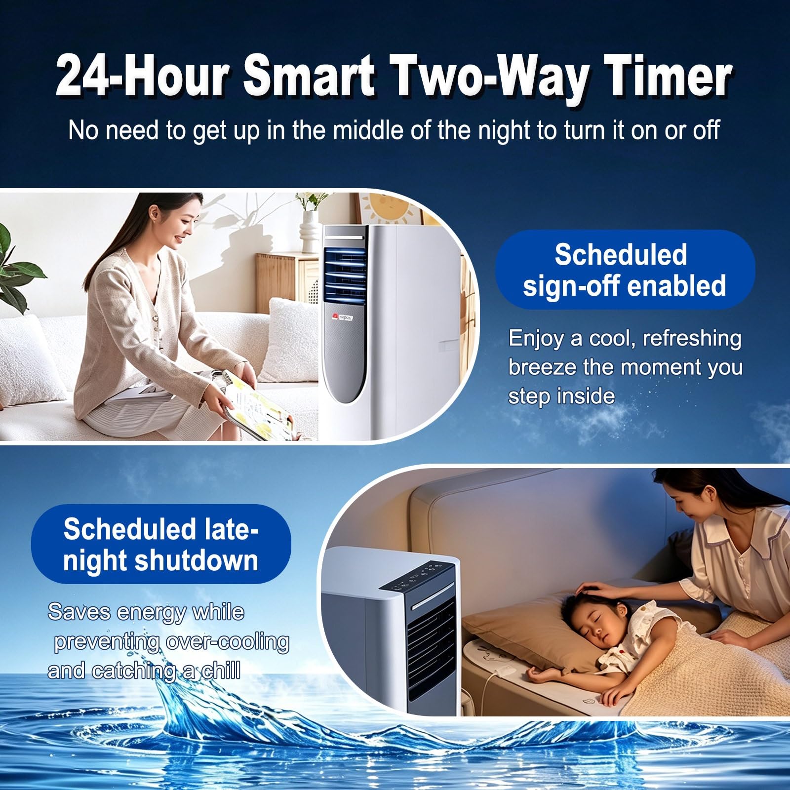 Climatizador Portátil 13000 BTU Silencioso para Hogar | Climatizador Portátil 13000 BTU con adjustment Remoto, Temporizador 24H y Modo Sueño para Mayor Comodidad(Model A)