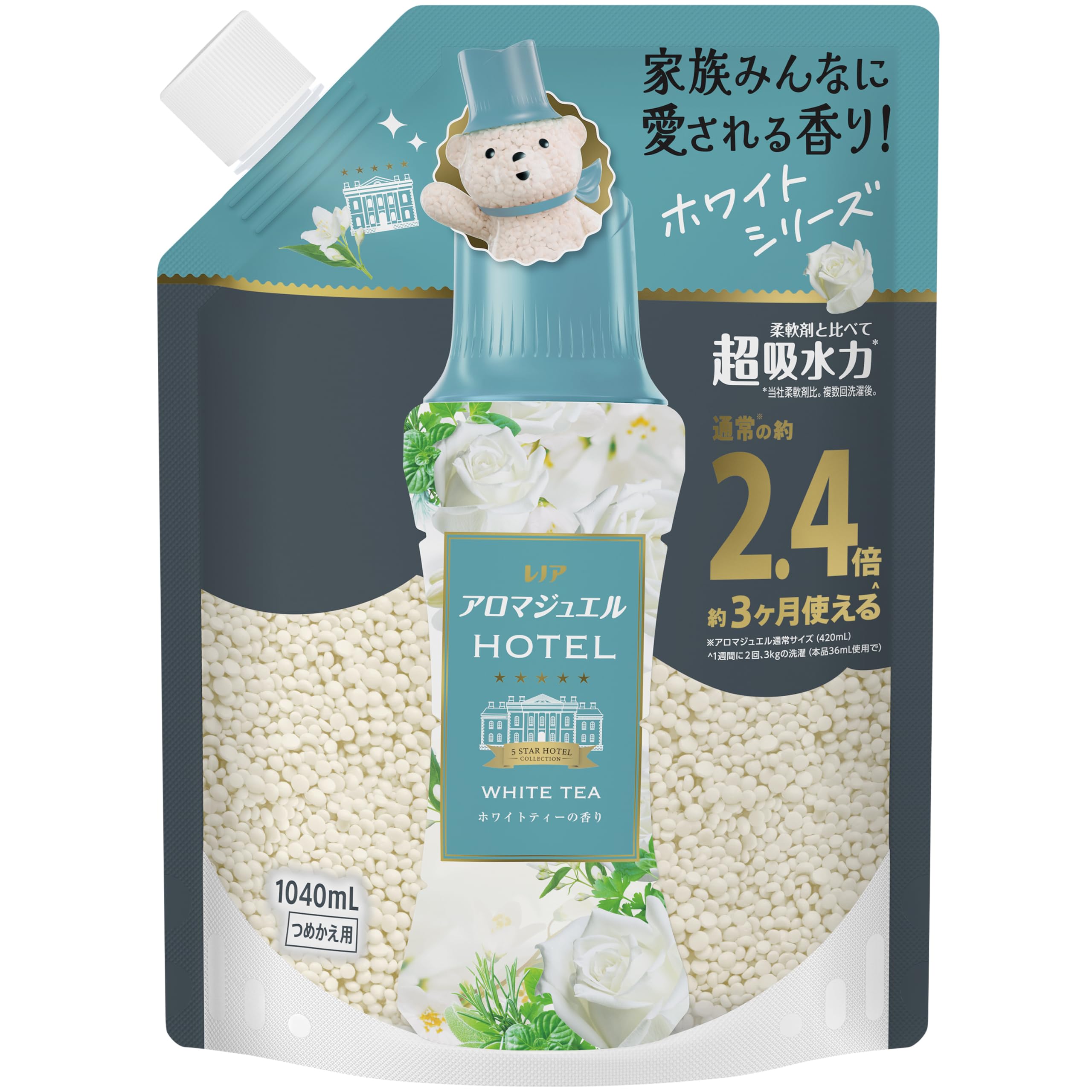 レノア アロマジュエル HOTEL 香り付けビーズ ホワイトティーの香り 詰め替え 1040mL