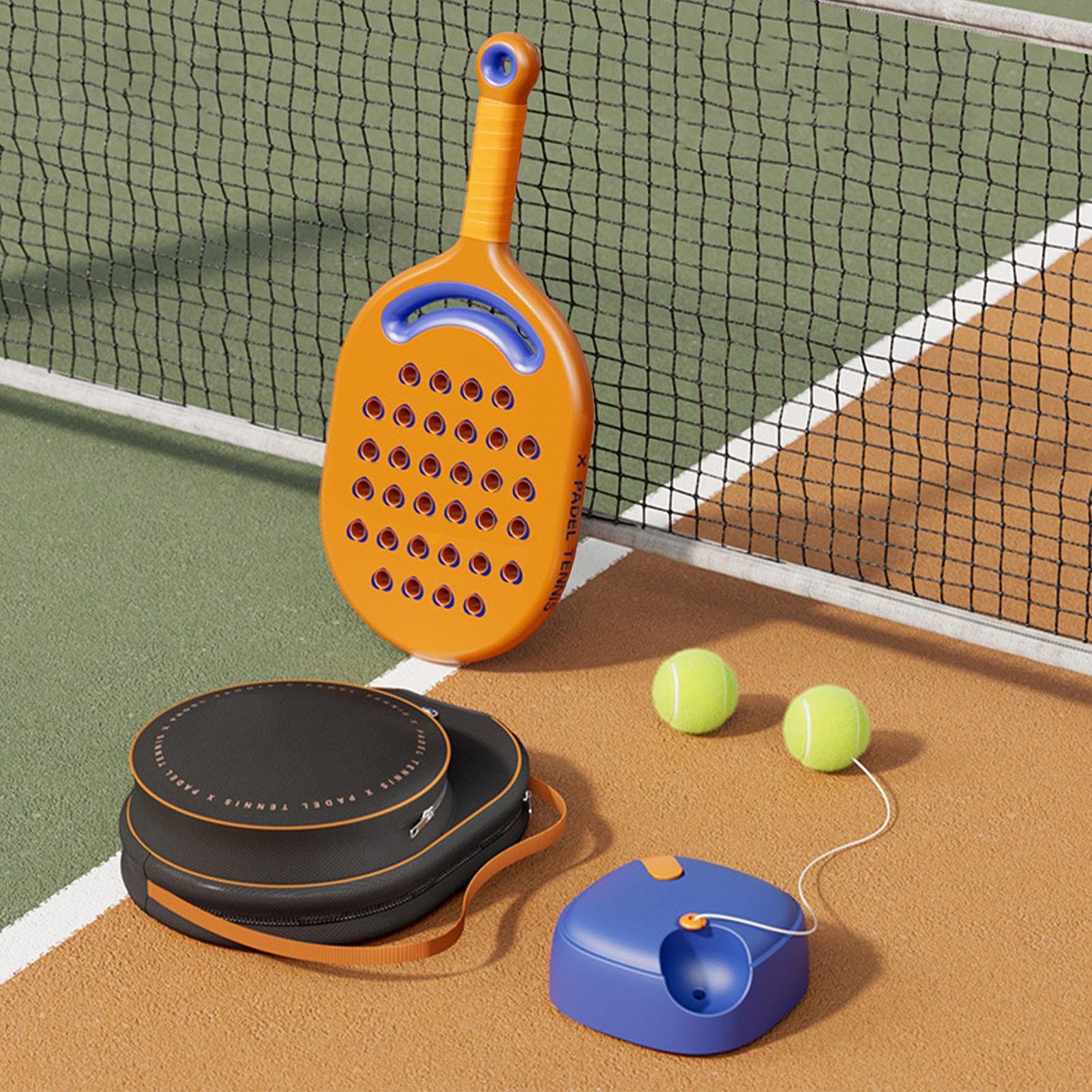 Palla da Tennis Rimbalzante per Allenamento Kit Portatile di Allenamento | Solo Attrezzo Rimbalzante da Tennis Portatile con Corda Elastica Lunga per Adulti e Bambini