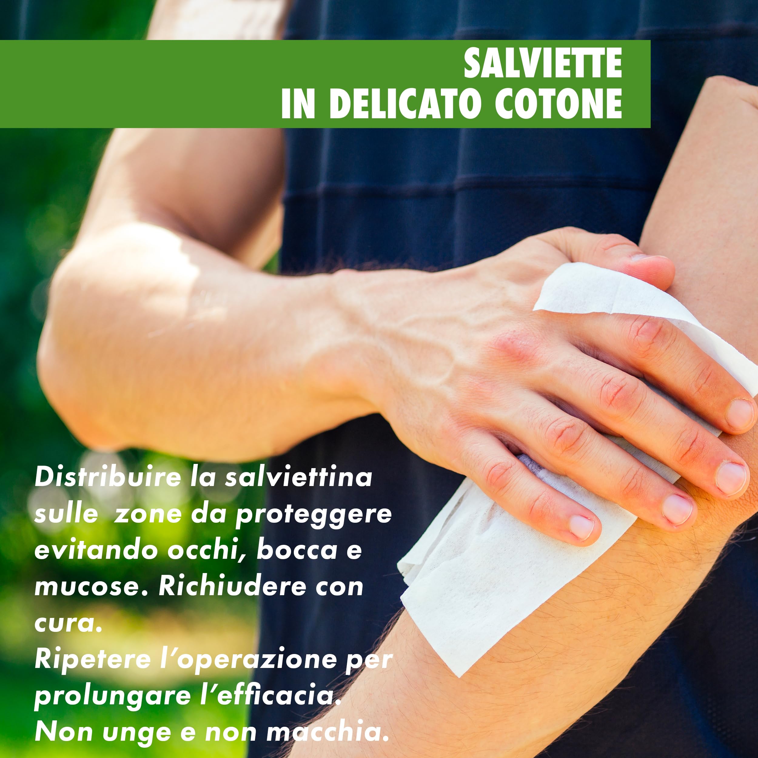 Helan Med Zanzhelan - Salviette Umidificate Antizanzare Bambini Adulti 100% Cotone Bio, Anti Zanzare con Olio di Neem, 15 Salviettine Repellente Zanzare Zecche Fino a 6 Ore, Presidio Medico Chirurgico