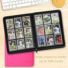 Foalgo 9 Pocket Card Binder, Premium Zip Trading Card Binder, 540 Double Sided Pocket PU Collection Binder, Collector Album, Card Folder for MTG, TCG, Sports Cards