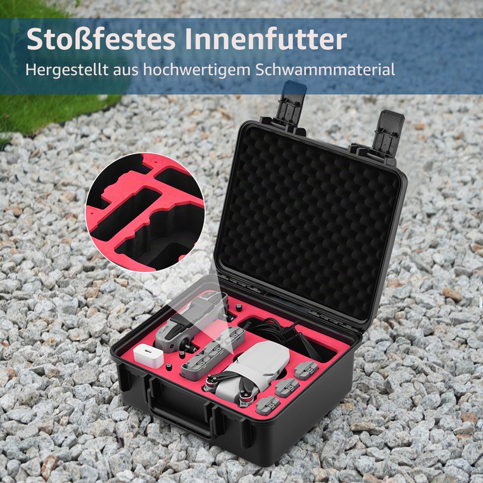 HeiyRC Mini 4K 2 SE Koffer Tasche, Hardshell wasserdichte Aufbewahrungs Hard Case für DJI Mavic Mini 2 SE / 4K / 2 Fly More Combo Drohnen Zubehör