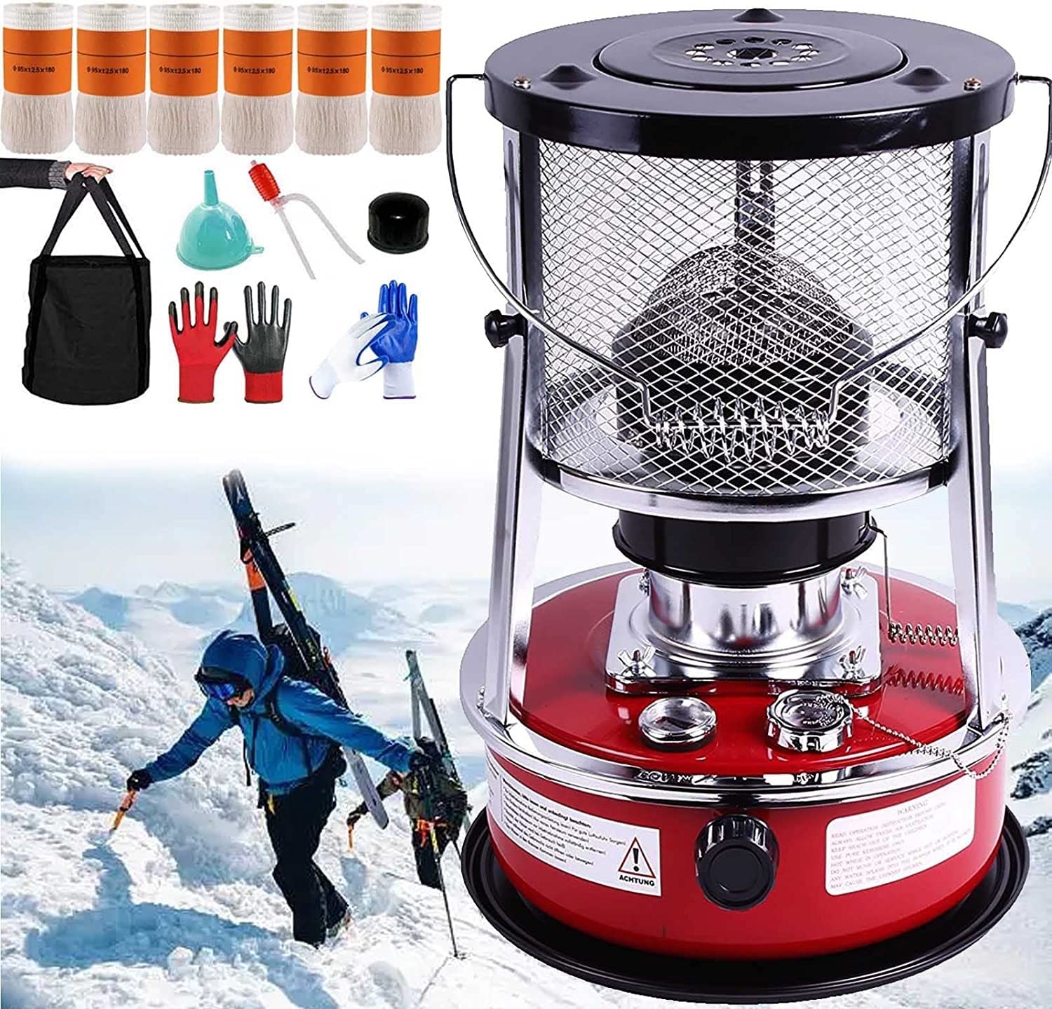 Chauffage Pétrole, Poêle Pétrole D'intérieur Portable, Extincteur Automatique Et Chauffage Radiant Protection Contre Les Chutes, pour Le Camping en Terrasse B