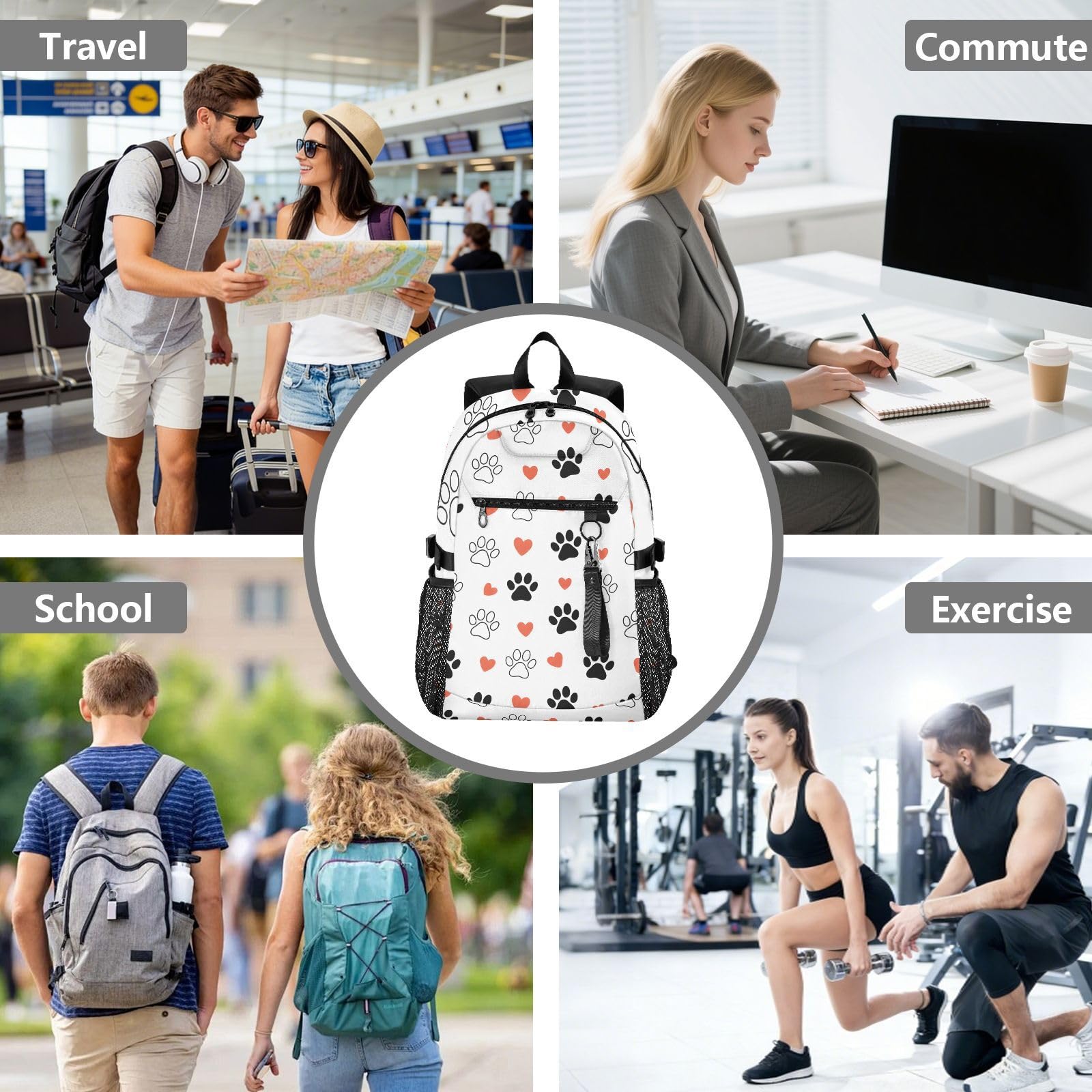 Mnsruu Zaini scolastici per adolescenti, zaino universitario per ragazzi e ragazze, zaino casual alla moda per scuola superiore, zaino per laptop da 18,5 pollici