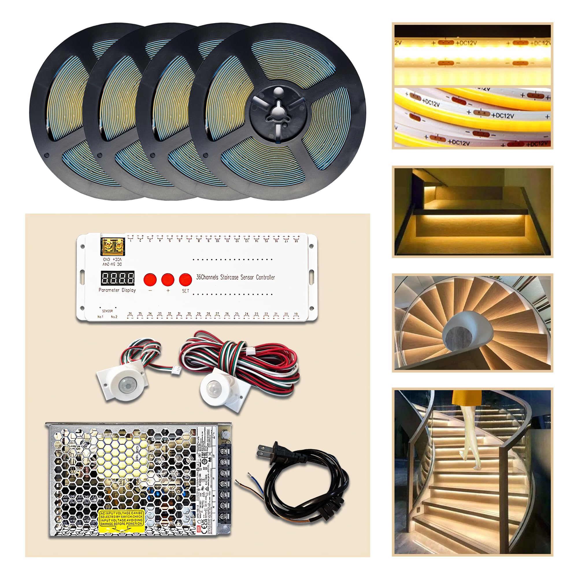 Snapklik.com : CANRIA PIR Motion Sensor LED Stair Lights Indoor Outdoor ...