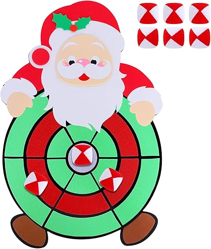 Aneco Juego de tablero de dardos de Papá Noel de Navidad, bolas adhesivas, juegos de tablero de dardos empalmables para juegos de juguetes de