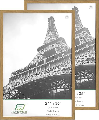 Vista 119 de FrameWorks Marco para póster de madera de 18 x 24 pulgadas, marcos clásicos de color negro mate con vidrio acrílico inastillable, fotos, pósters