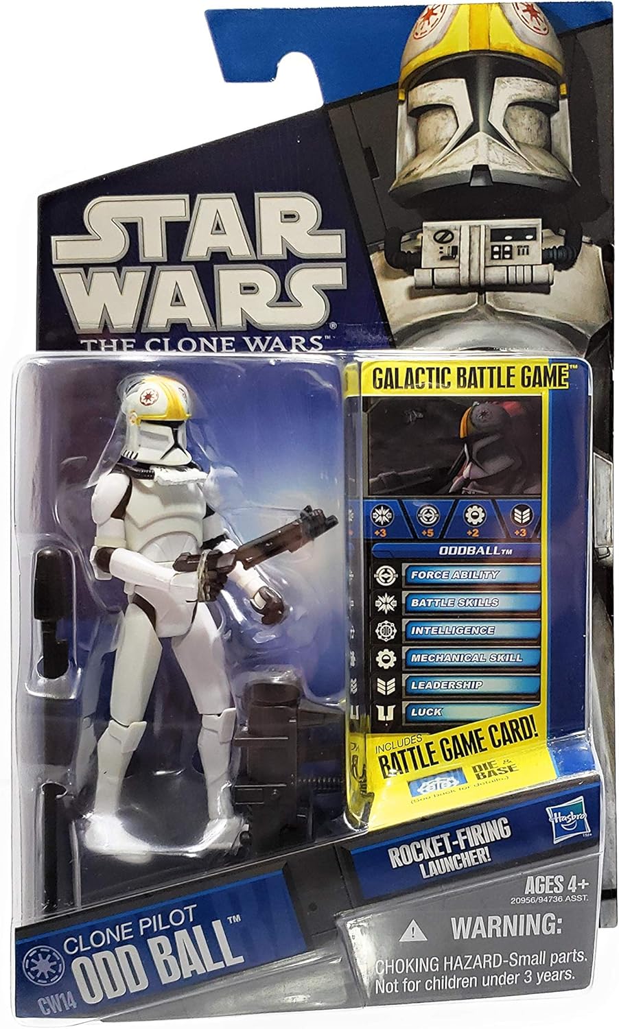 Star Wars, The Clone Wars 2010 Series, Clone Pilot Odd Ball Action Figure #CW14, 3.75 Inches by Hasbro