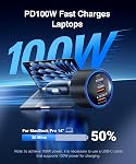 165W Car Charger USB C Fast Charger, Cigarette Lighter Adapter Fast Charging, PD/QC Car Charger Adapter for Dell XPS, MacBook, iPhone 17/16/15 Pro Max, Galaxy S25/S24, Pixel, Accessoire Voiture